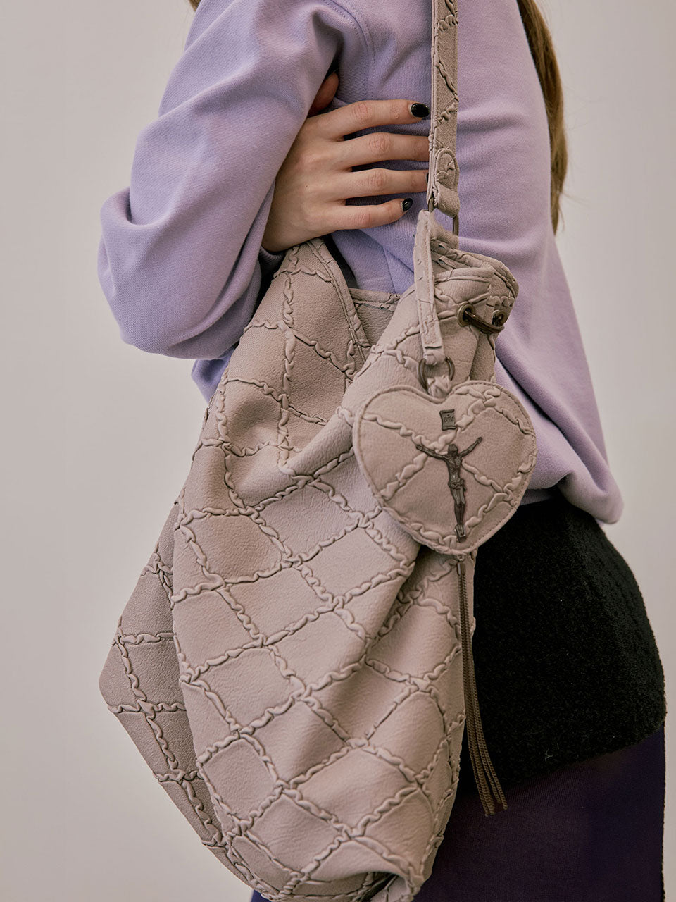 Quilted Slouch Bag Mauve