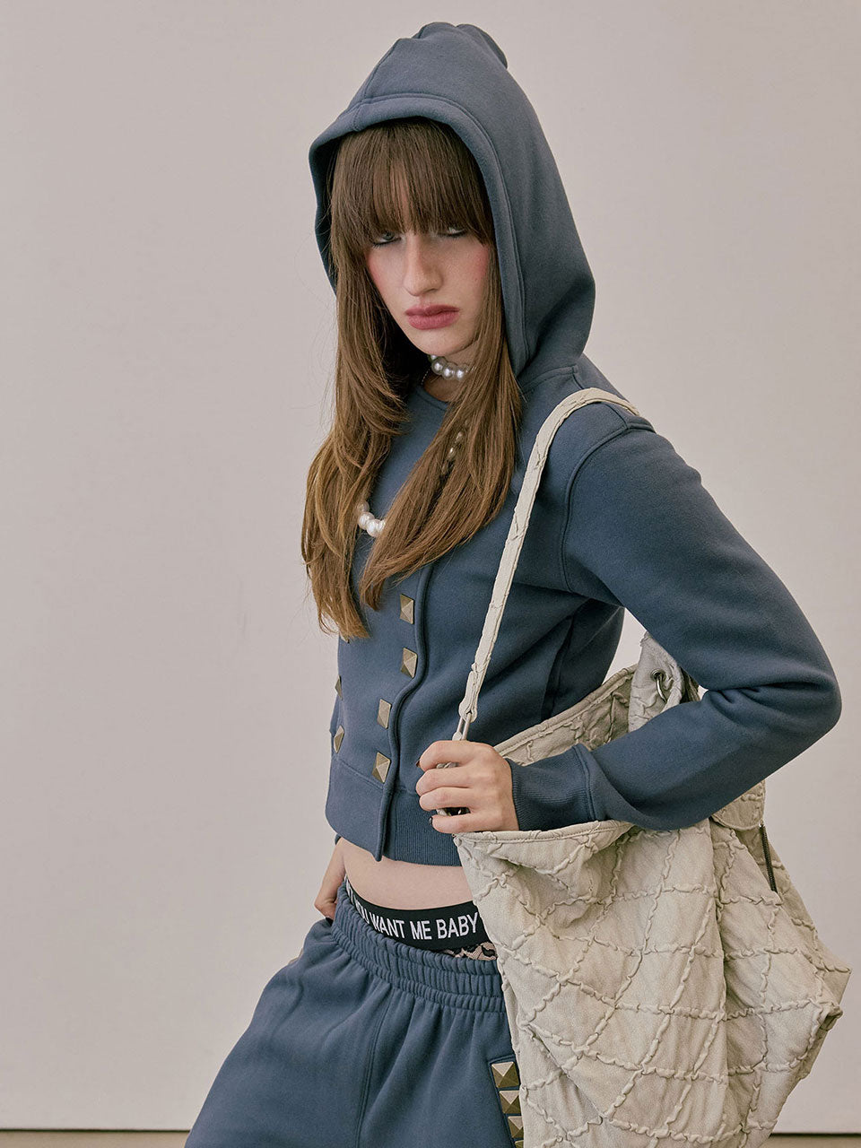 Quilted Slouch Bag Stone