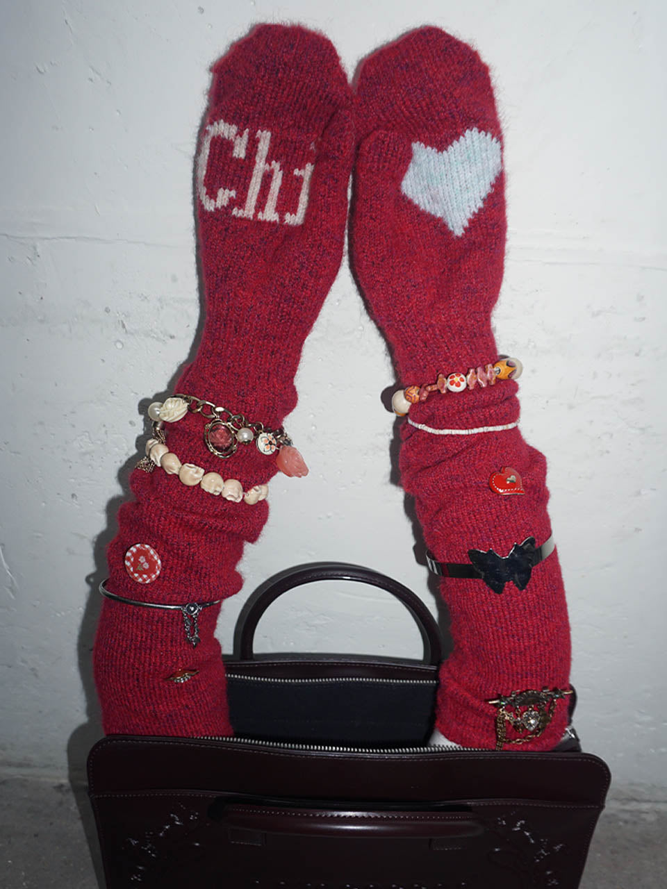 Wool Warmer Gloves Red