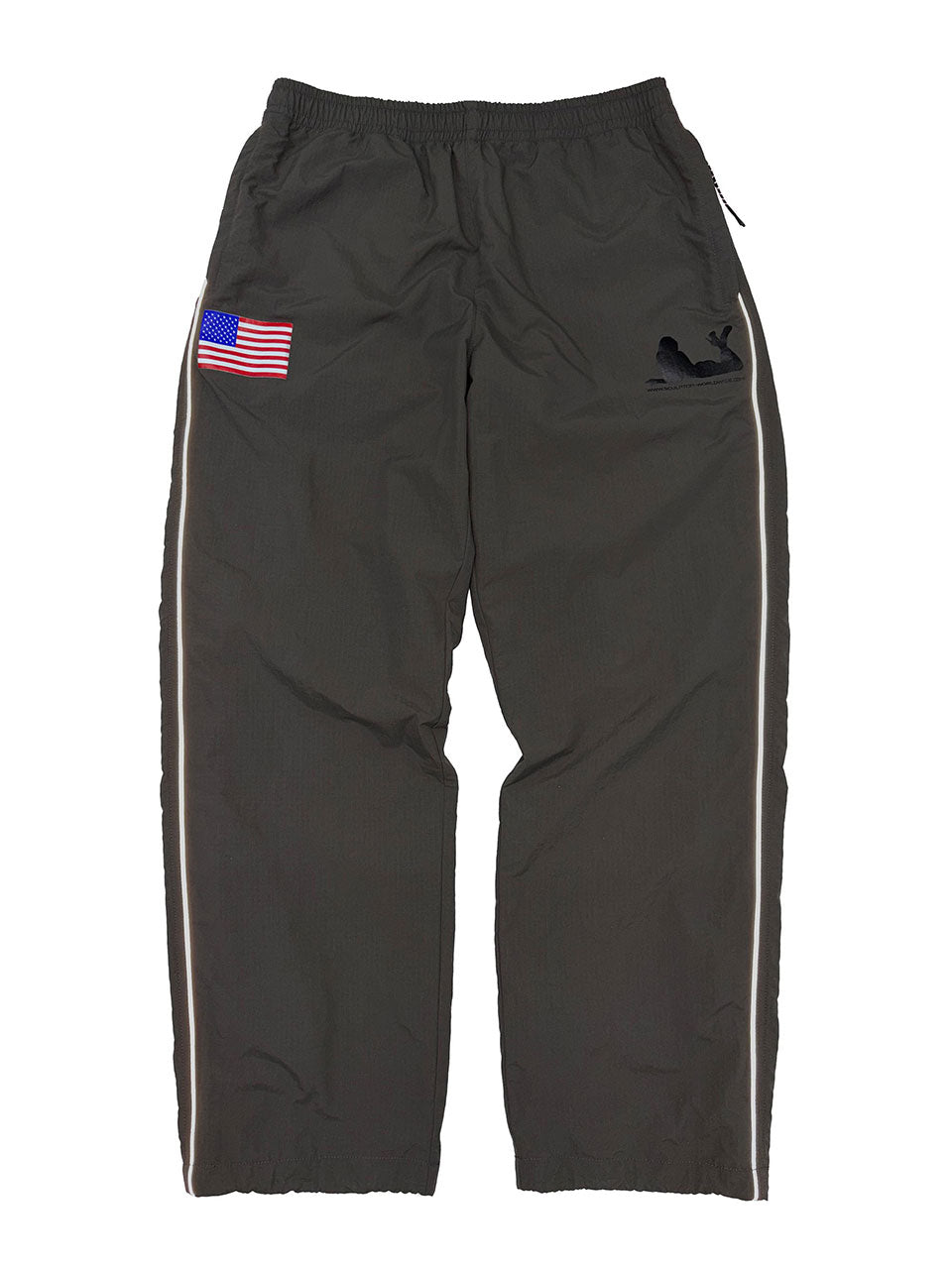 Reflective Piping Nylon Pants Charcoal