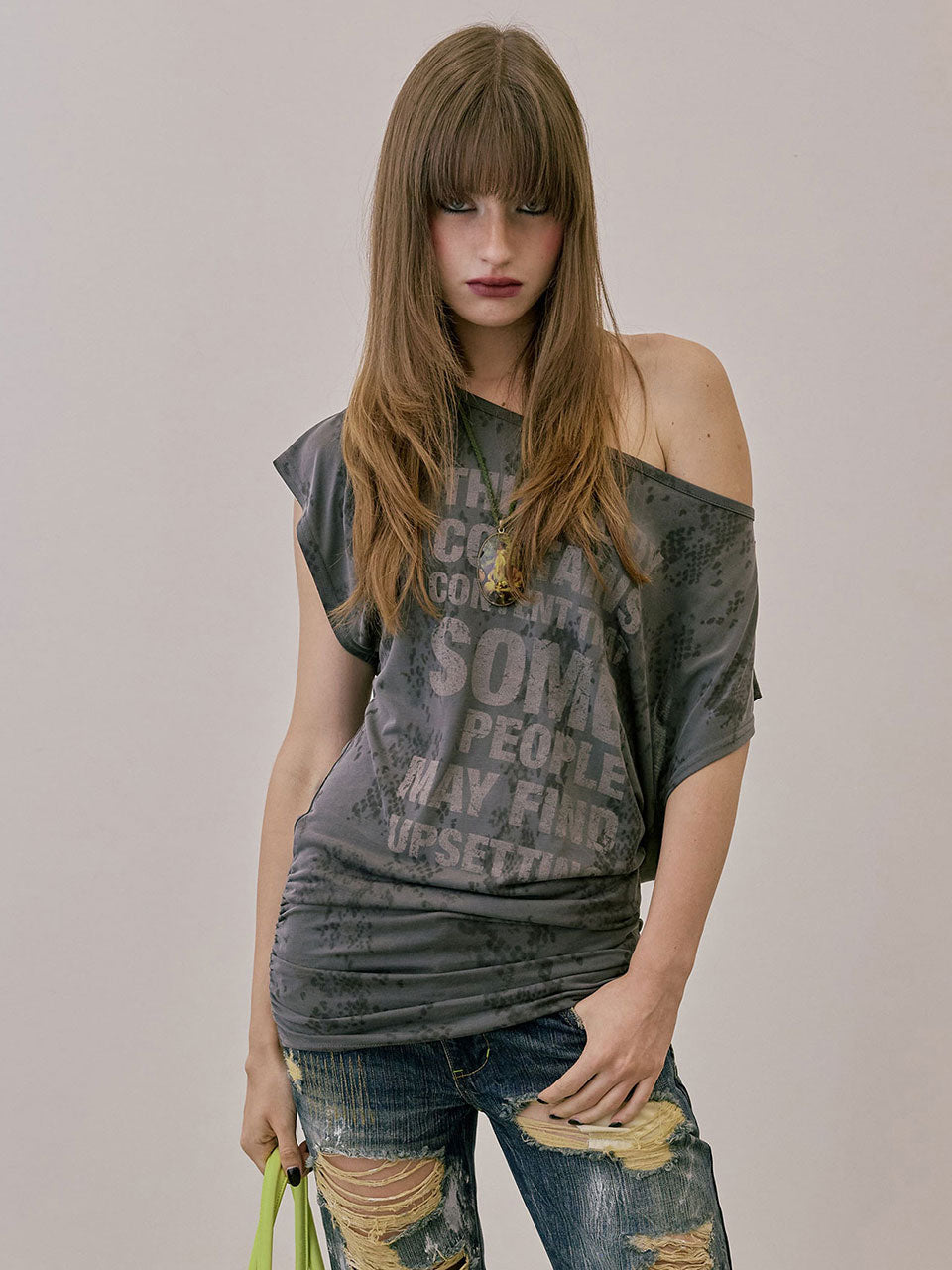 Rosary Backless Dress Charcoal