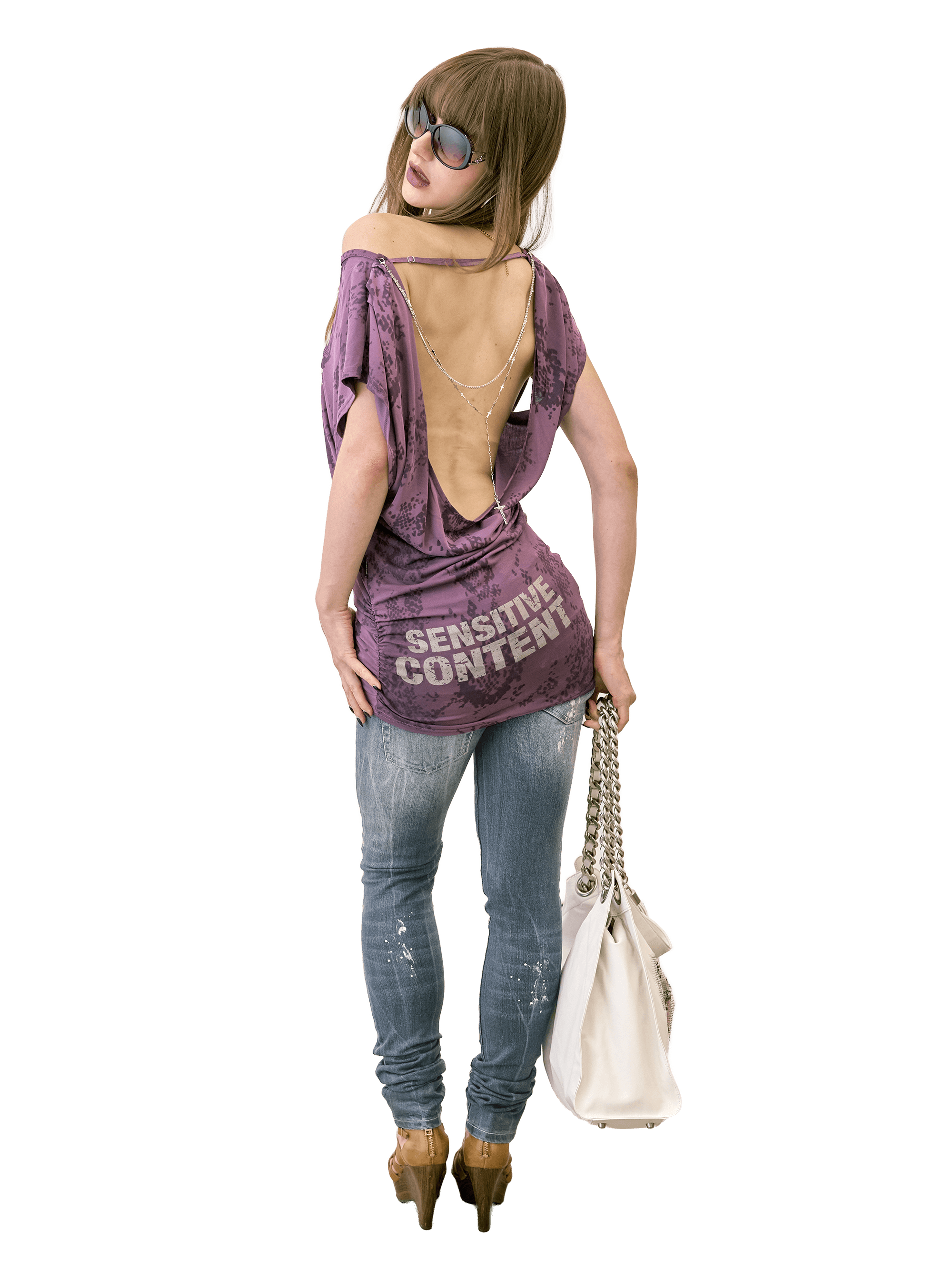 Rosary Backless Dress Purple