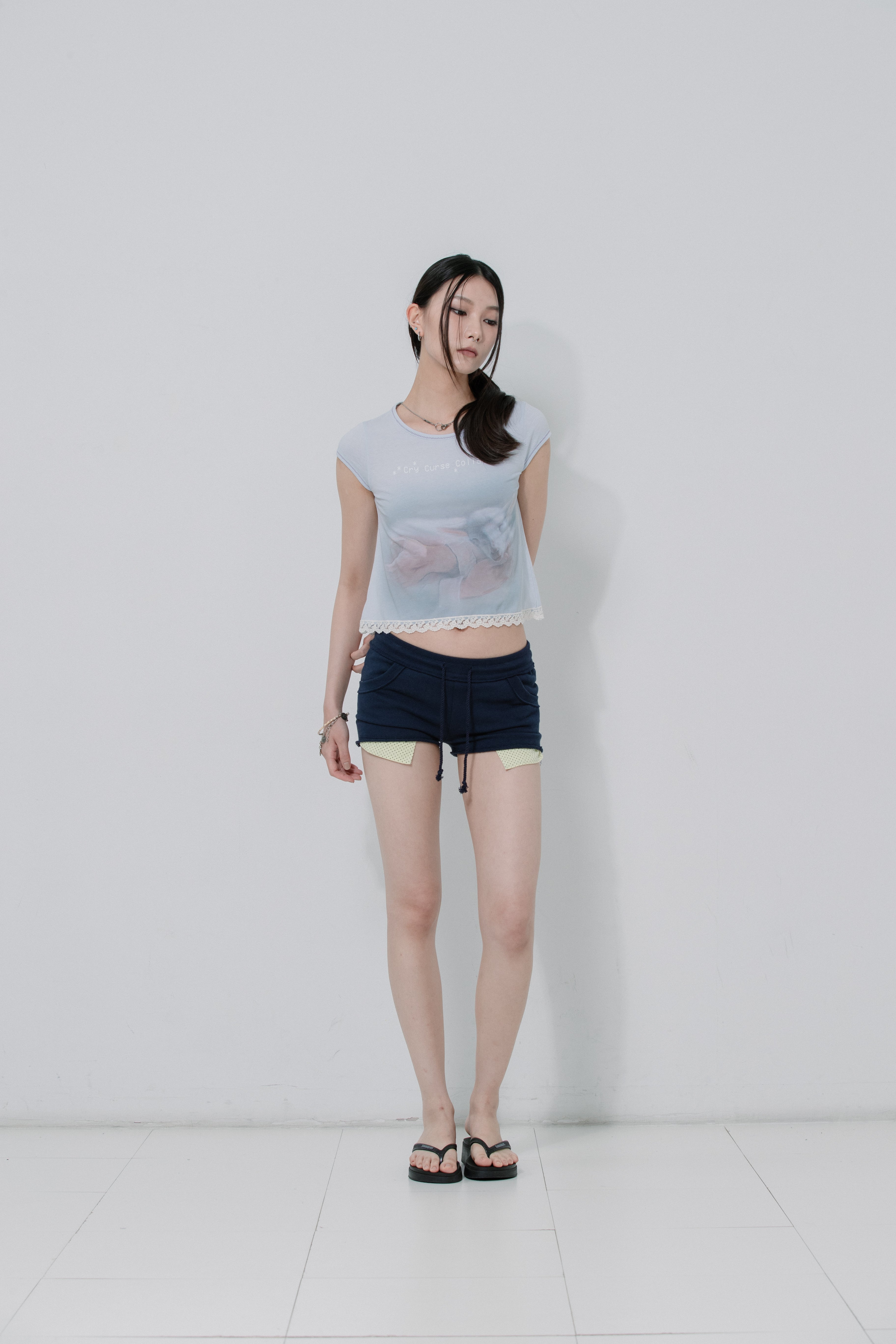 Tシャツ・カットソー SCULPTOR Lace Crop Baby Tee HJ5B0069 セール】Lace Crop Baby Tee（Tシャツ/カットソー）｜SCULPTOR