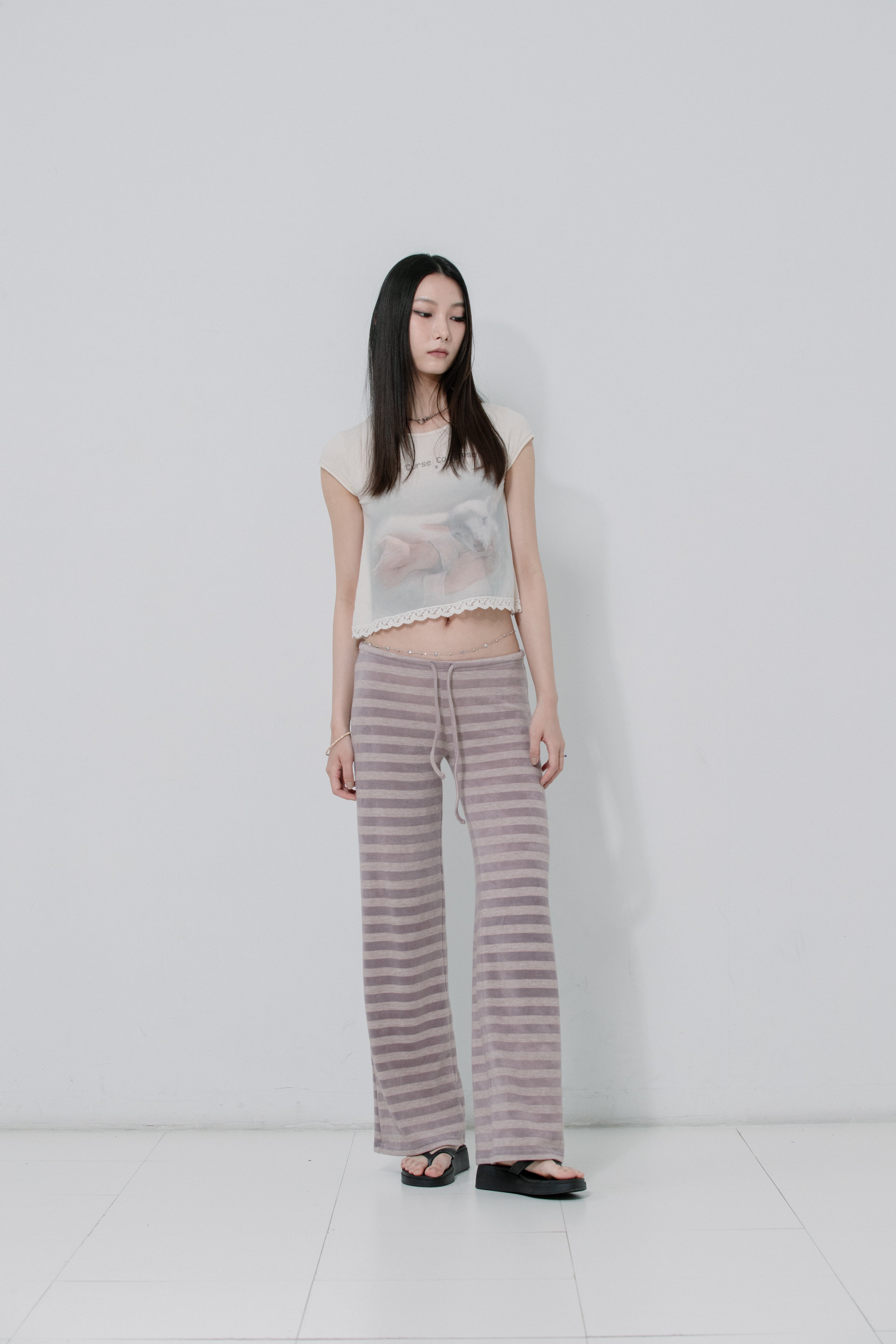 Lace Crop Baby Tee Nude Pink – SCULPTOR JAPAN