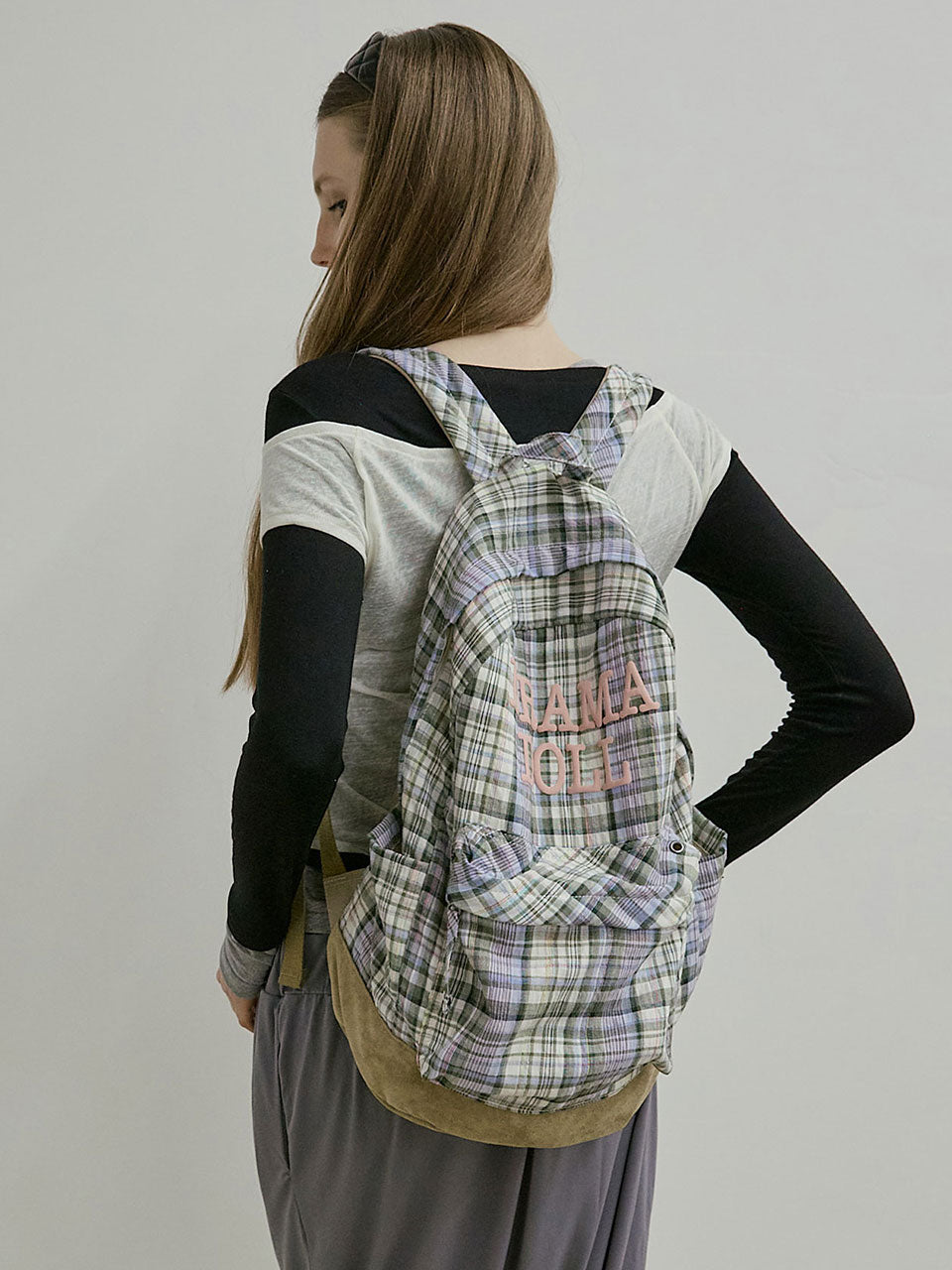 Plaid Backpack Sage Check