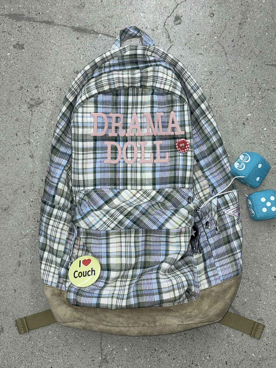 Plaid Backpack Sage Check