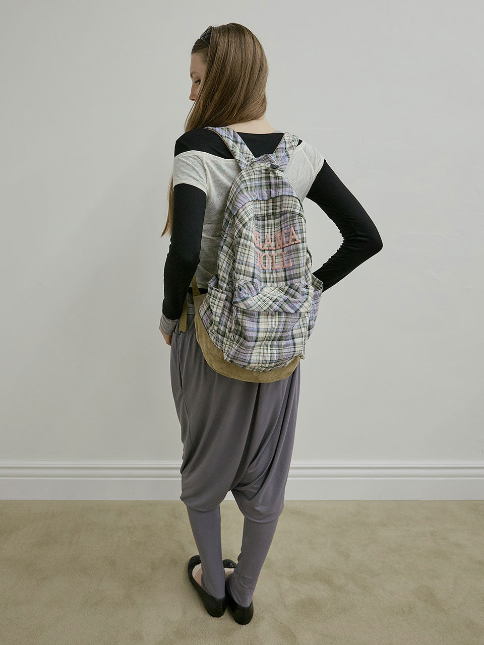 Plaid Backpack Sage Check