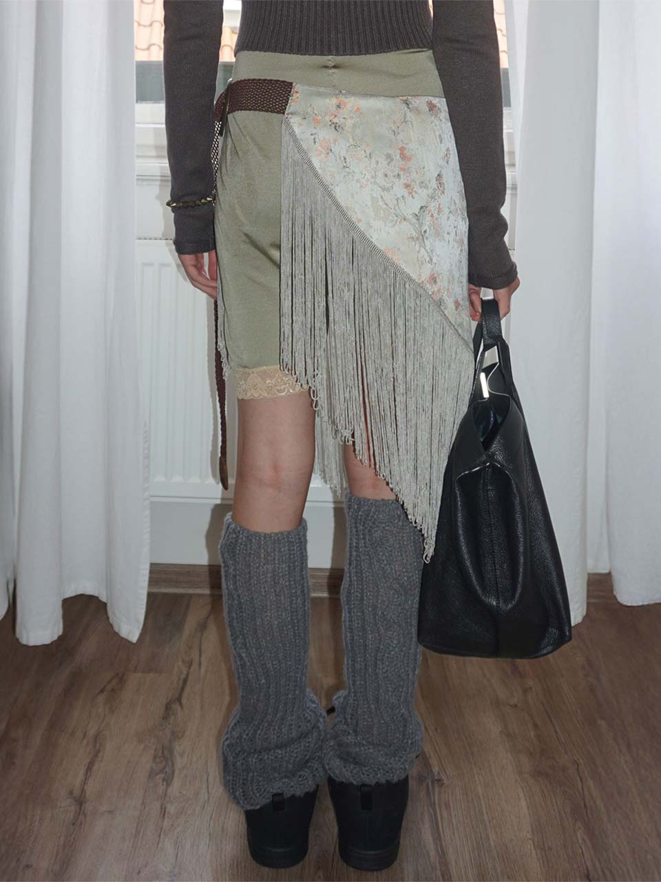 Fringe Scarf Bag Sage
