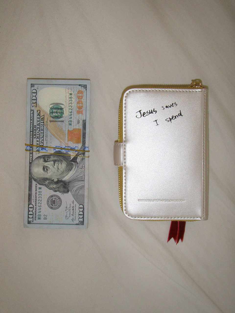 Sinner Wallet Metallic Ivory
