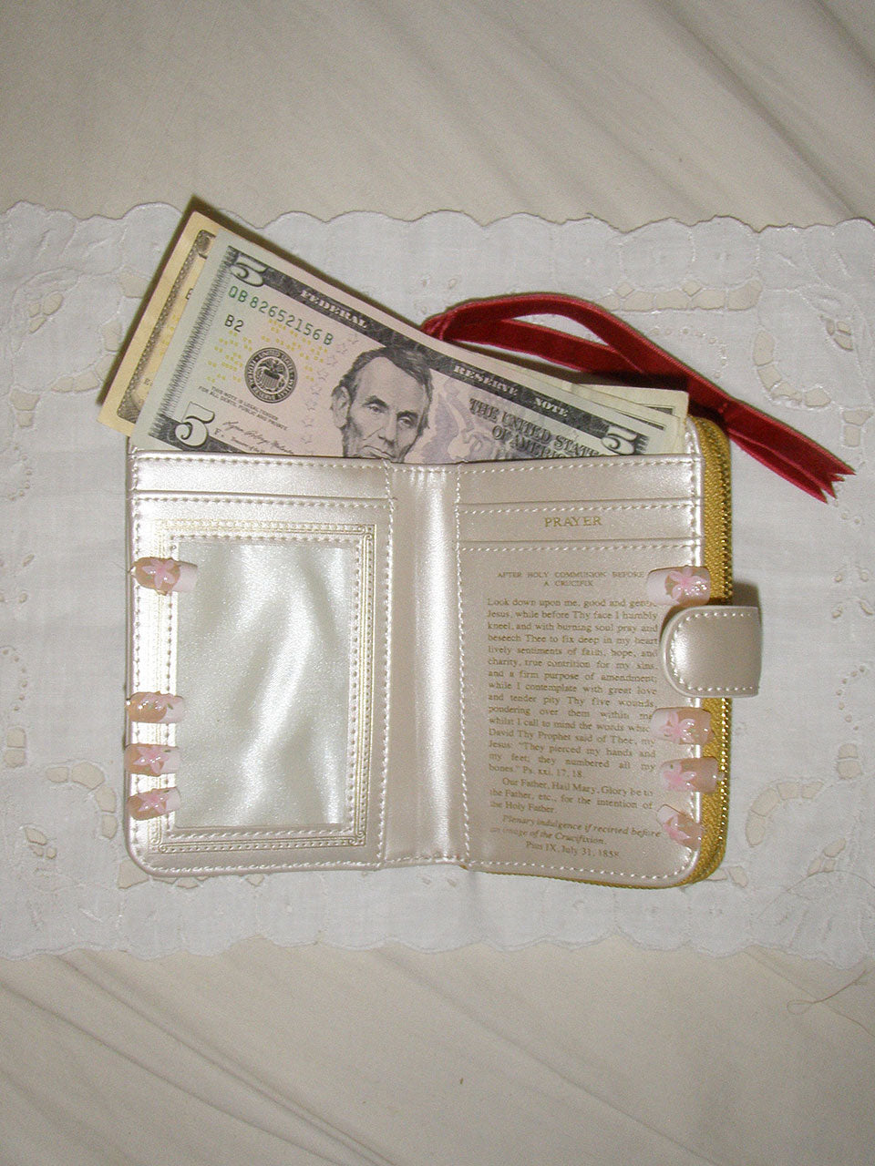 Sinner Wallet Metallic Ivory