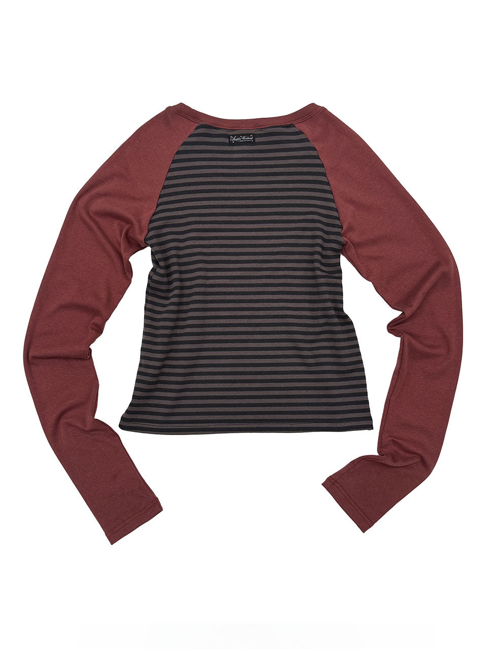 Striped Raglan Tee Dusty Red