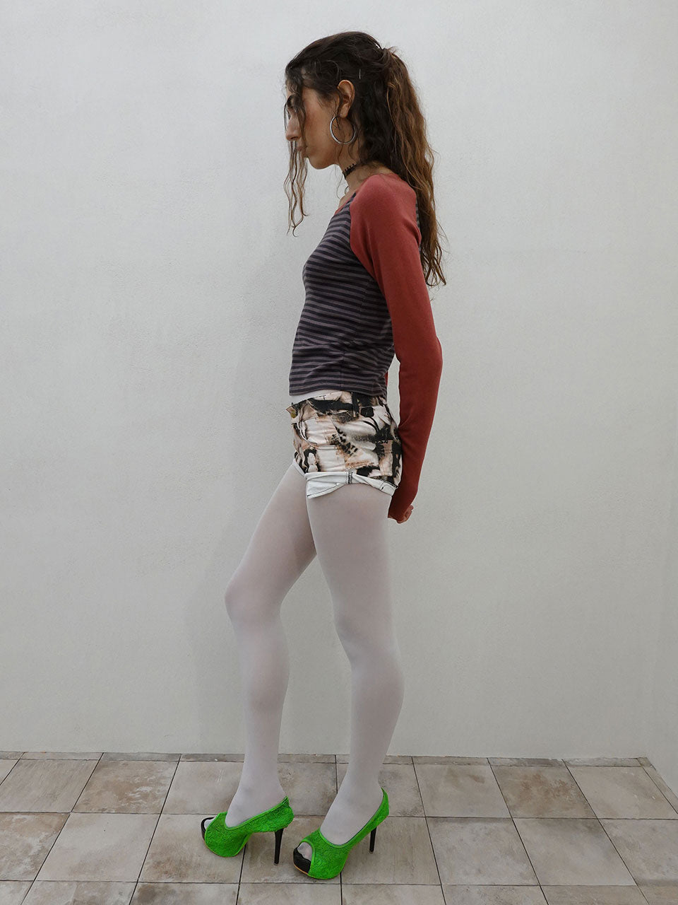 Striped Raglan Tee Dusty Red