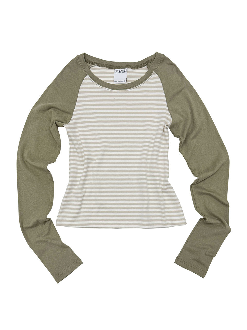Striped Raglan Tee Khaki