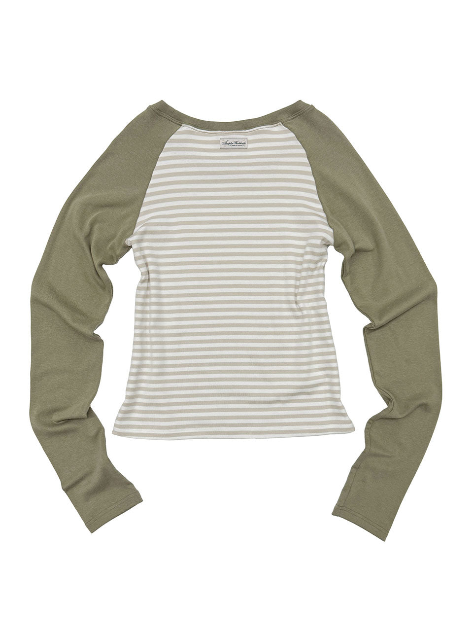 Striped Raglan Tee Khaki