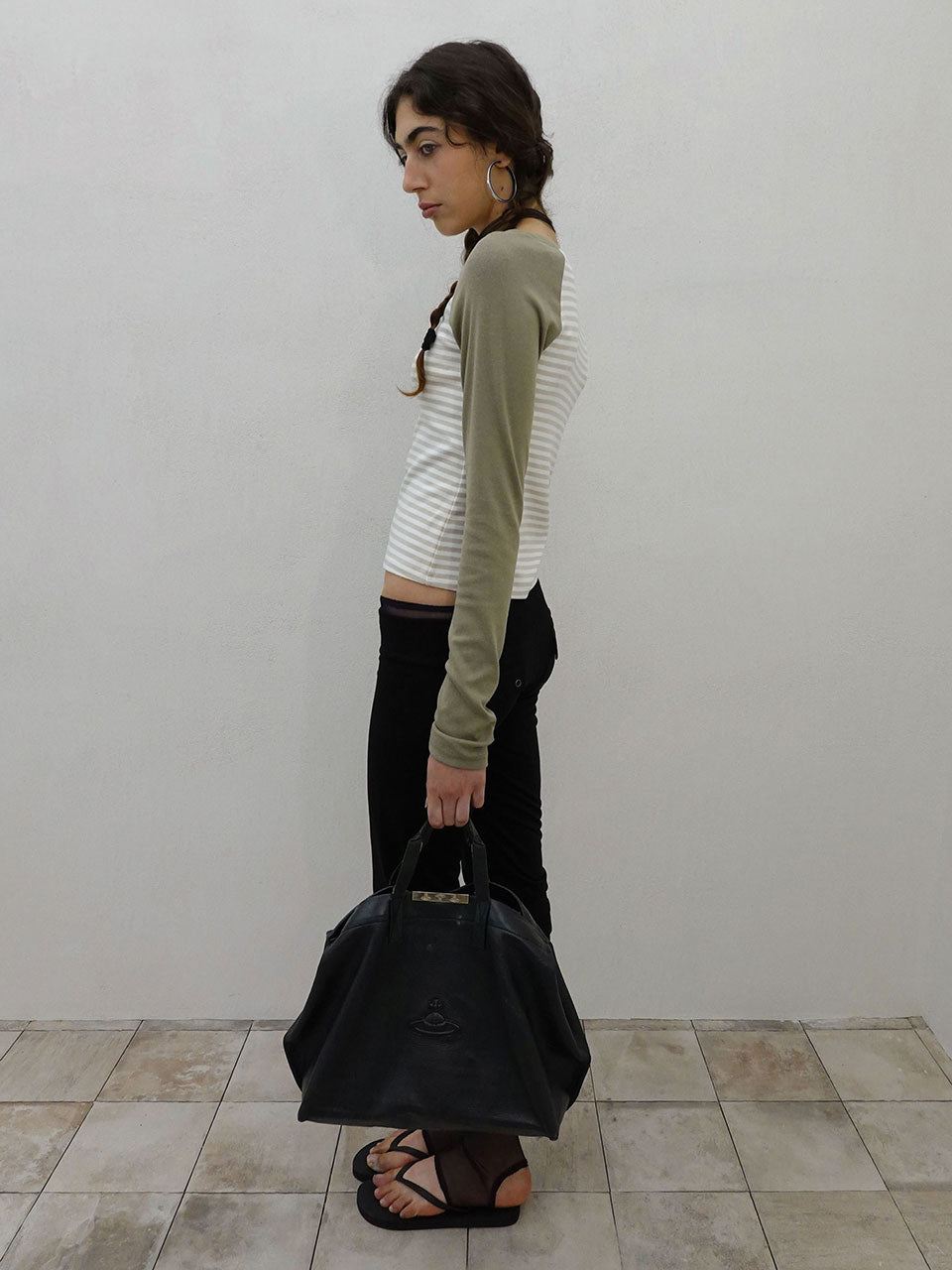 Striped Raglan Tee Khaki