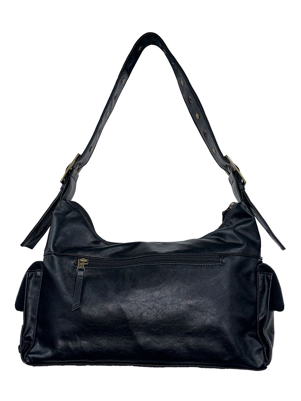 Stud Eyelet Shoulder Bag Black