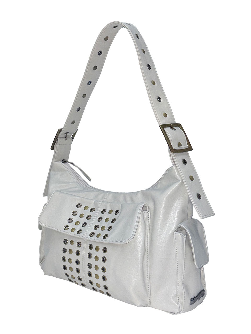 Stud Eyelet Shoulder Bag Ivory