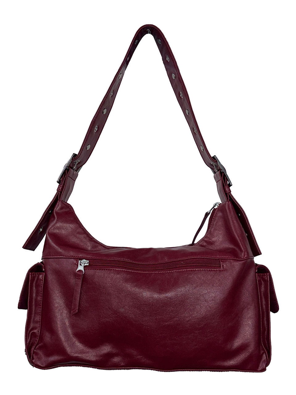 Stud Eyelet Shoulder Bag Red