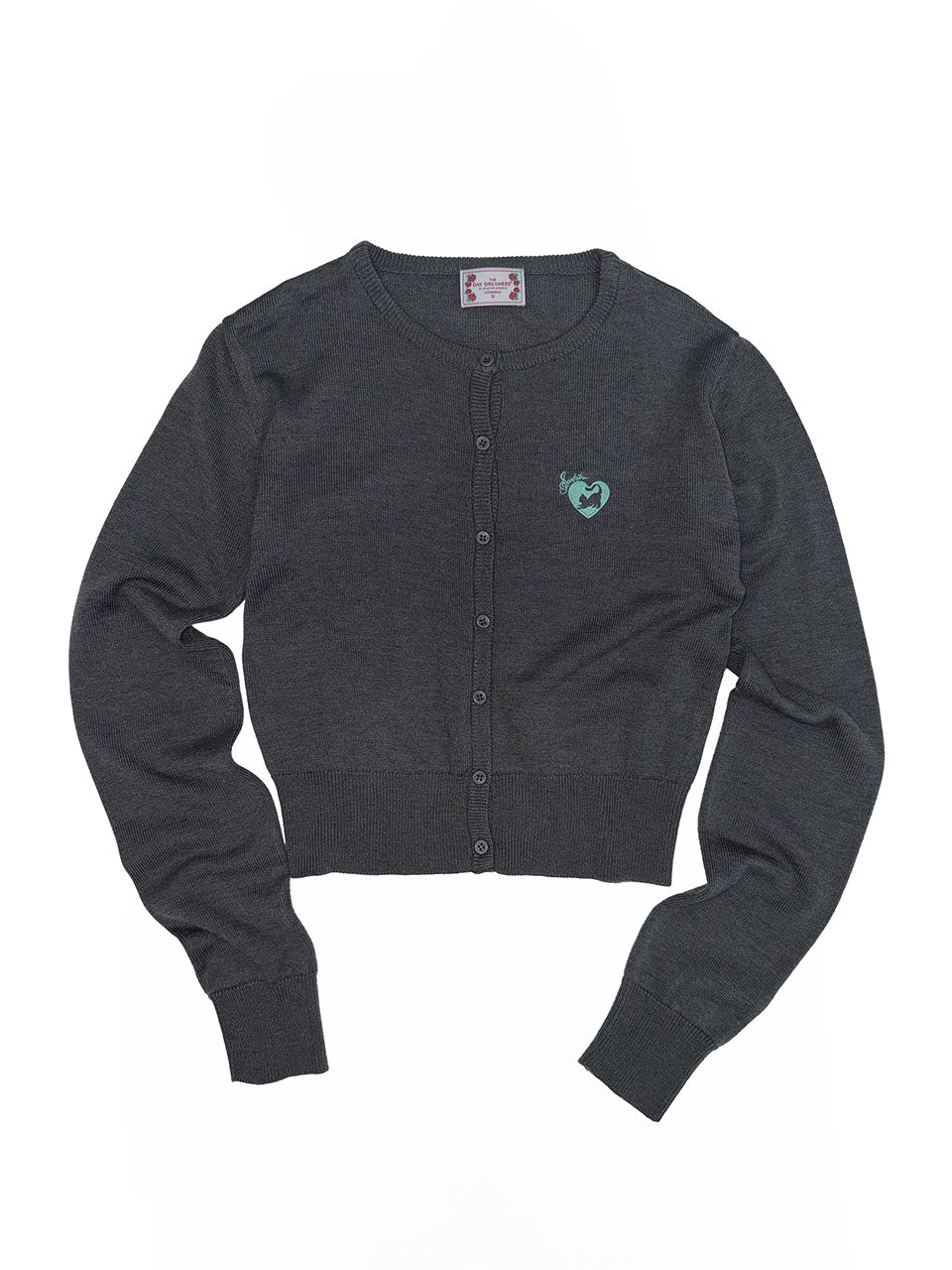 Sweet Kitty Basic Cardigan Charcoal
