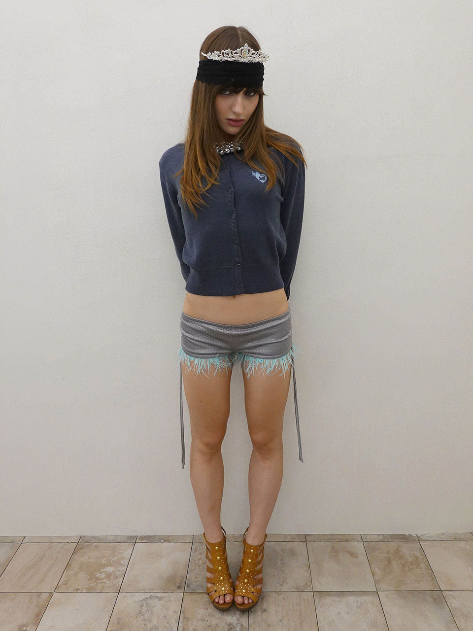 Sweet Kitty Basic Cardigan Navy