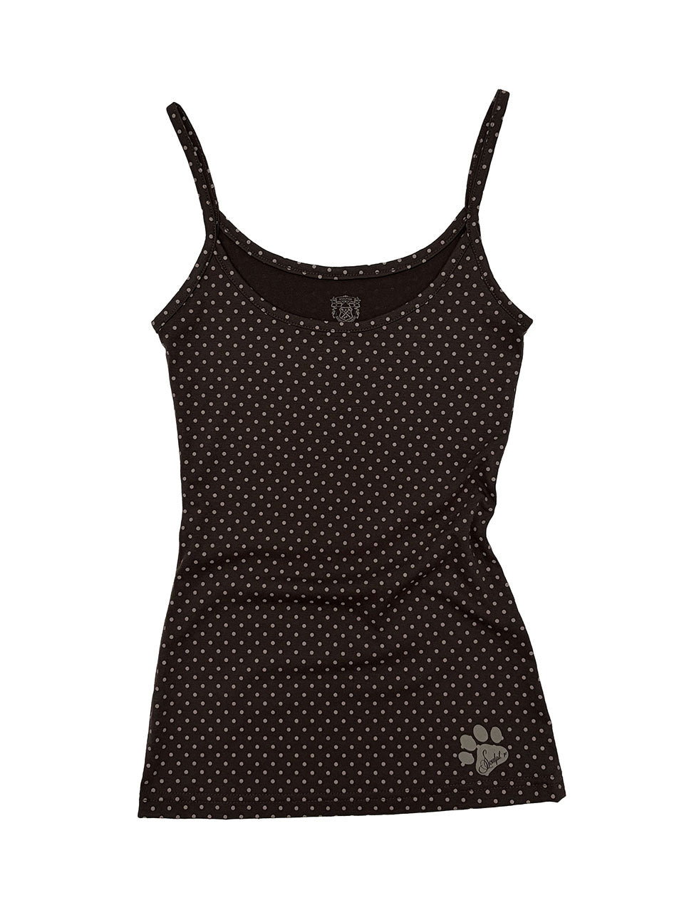 Sweet Kitty Dot Tank Top Brown