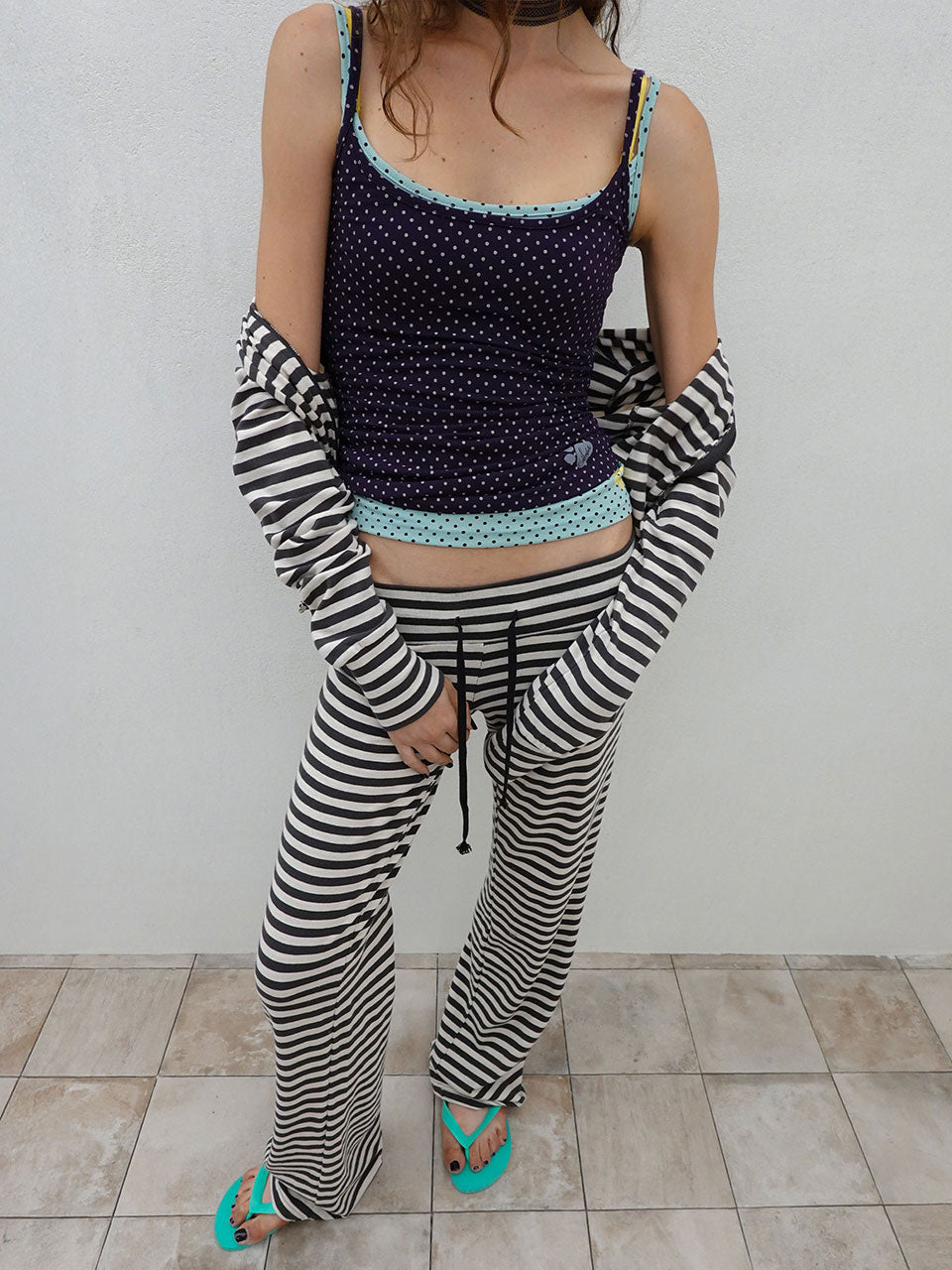 Sweet Kitty Dot Tank Top Deep Purple