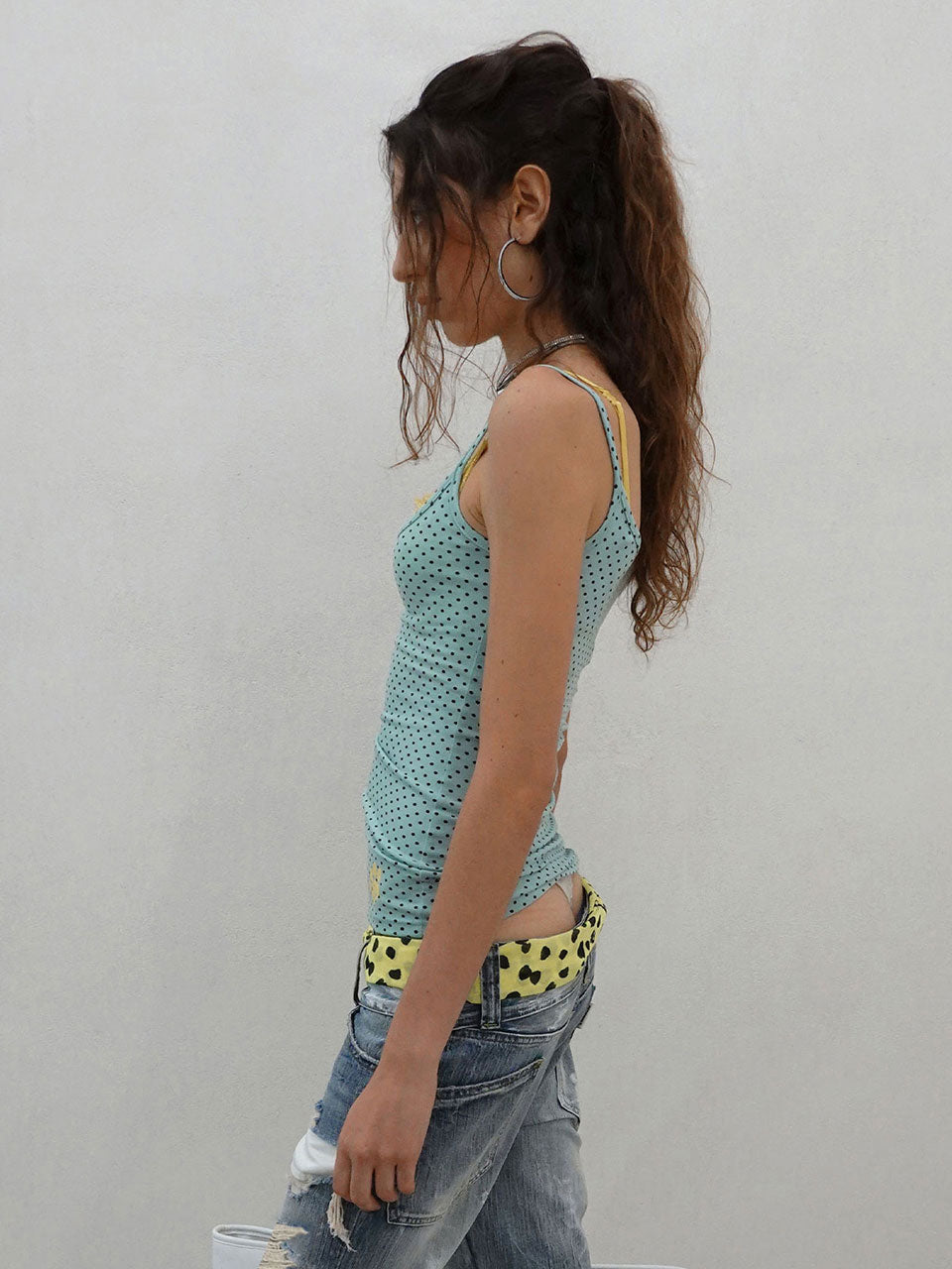 Sweet Kitty Dot Tank Top Mint
