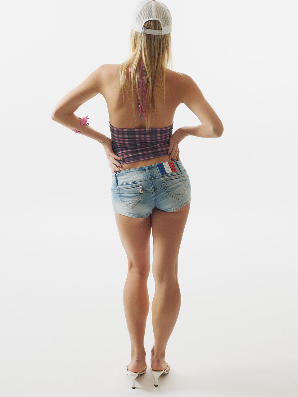 Tartan Check Halter Top Pink