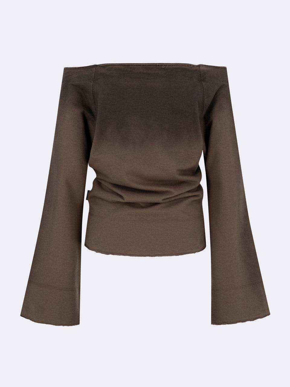 Wide Bell Sleeve Sweatshirt Taupe Brown