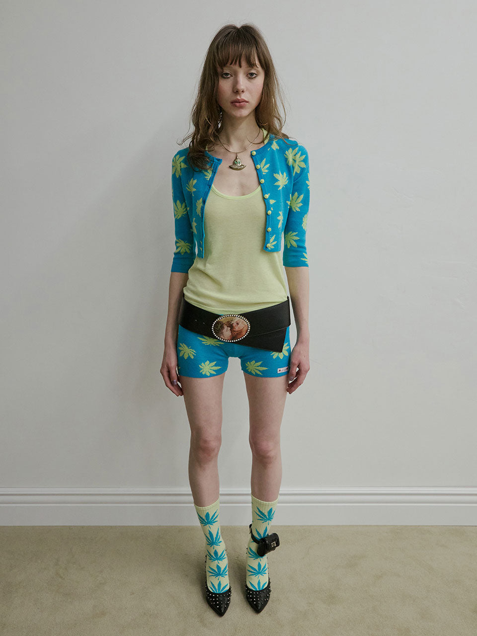 New Emo Crop Cardigan Teal