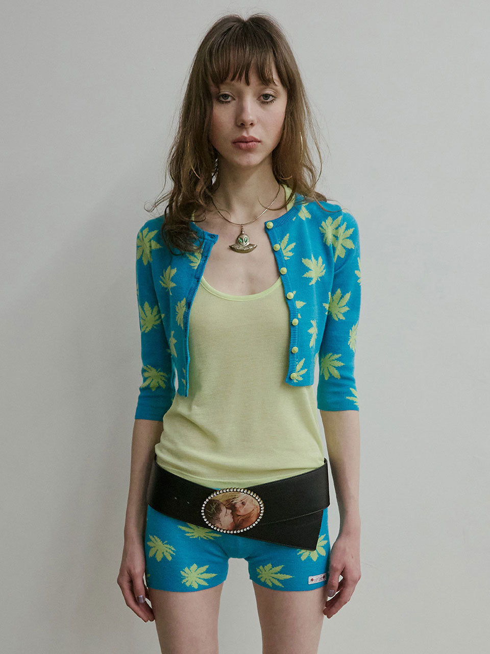 New Emo Crop Cardigan Teal