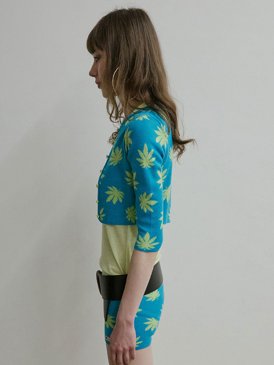 New Emo Crop Cardigan Teal