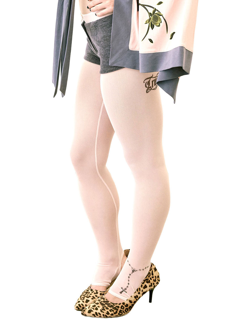 Tramp Tattoo Tights Pale