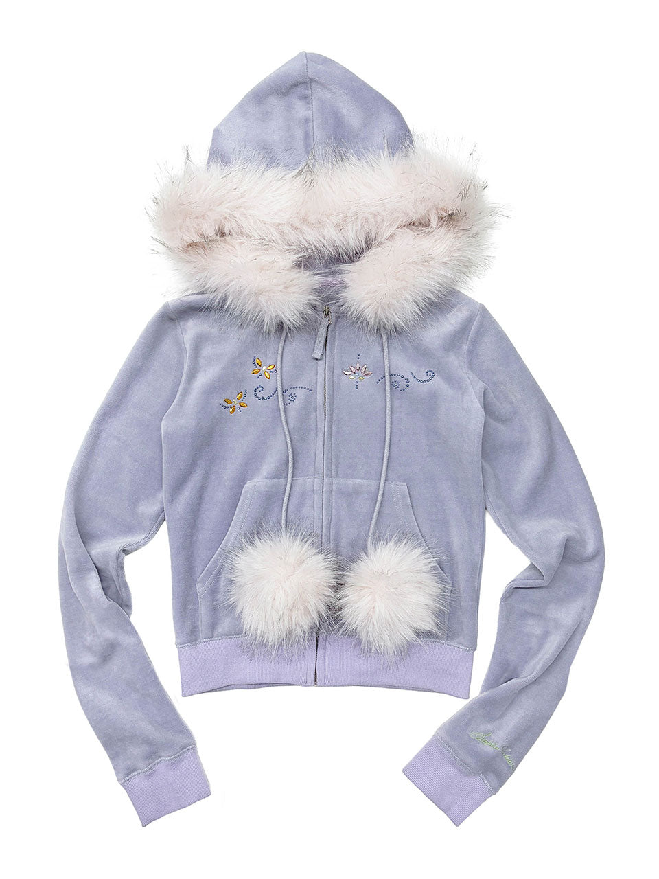 Velour Track Hooded Zip-Up Ube Purple
