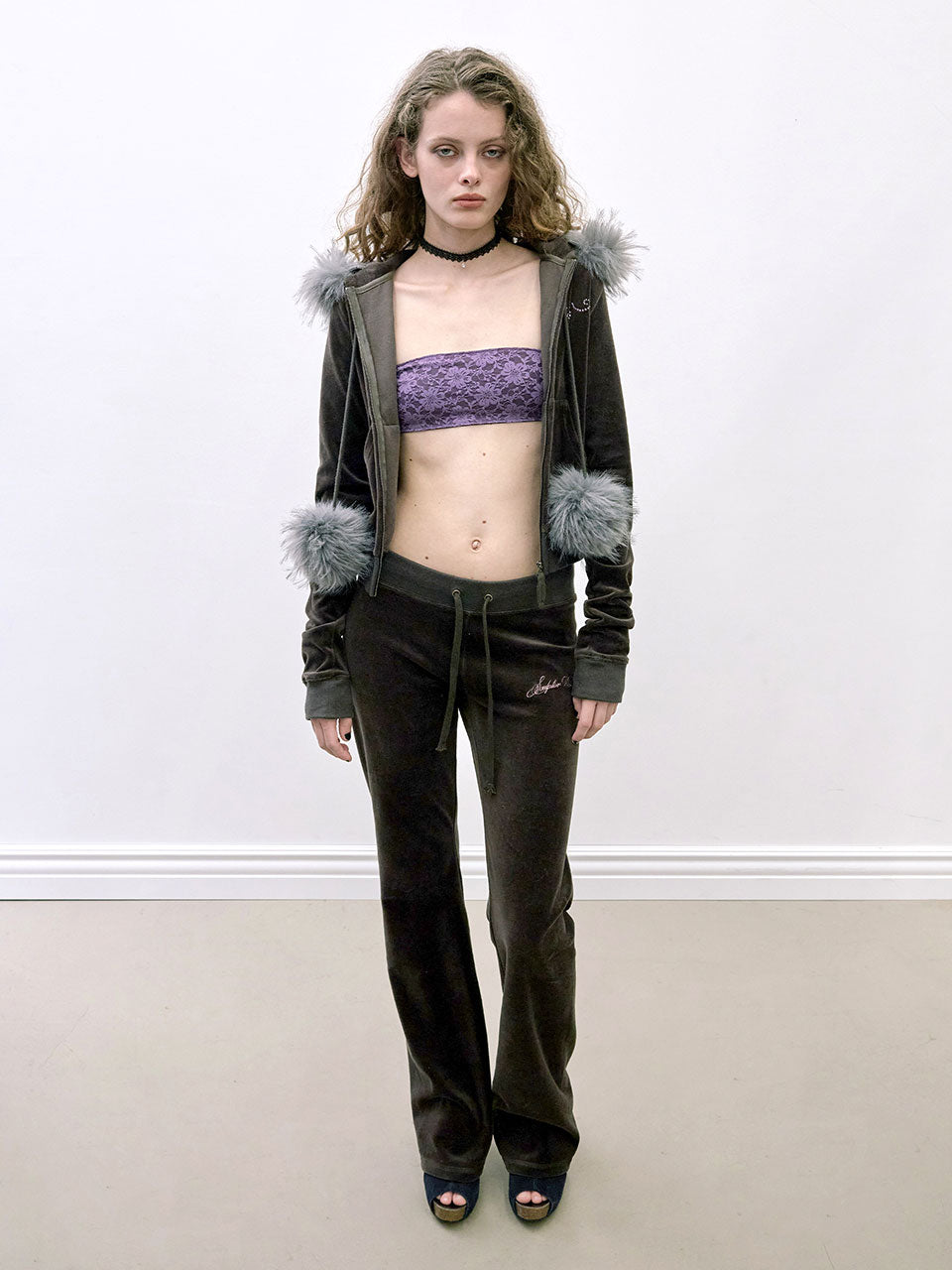 Velour Track Pants Brown