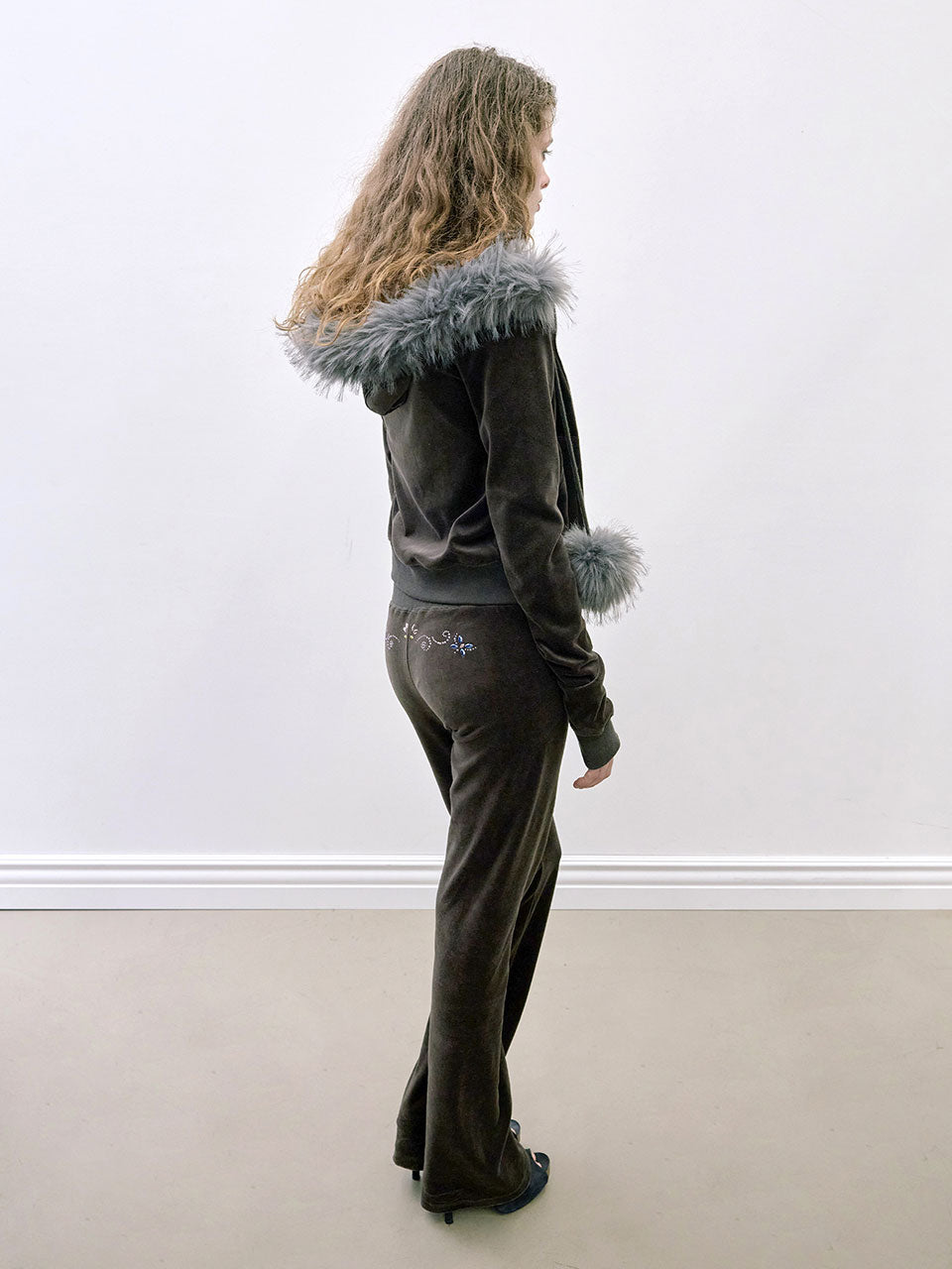 Velour Track Pants Brown