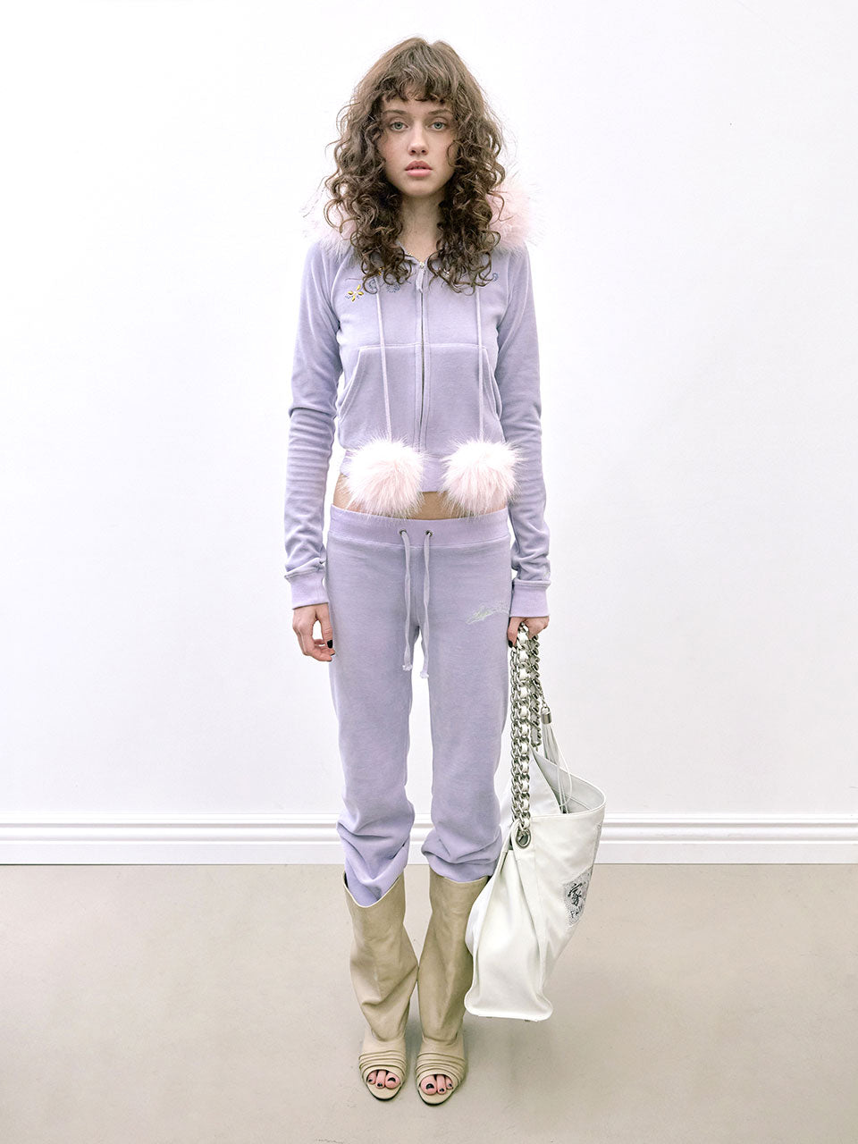 Velour Track Pants Ube Purple