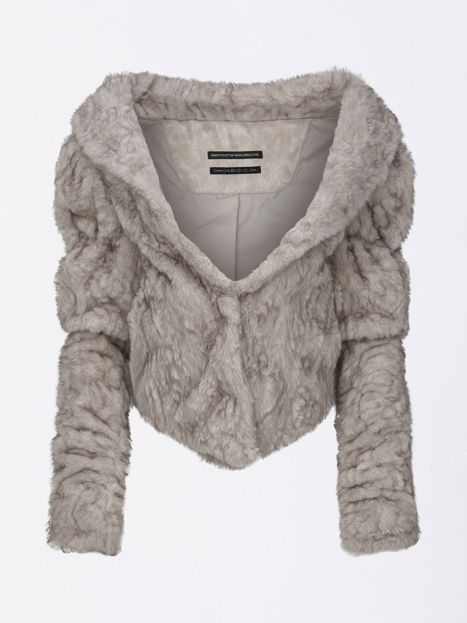 Faux Fur Corset Jacket Warm Gray
