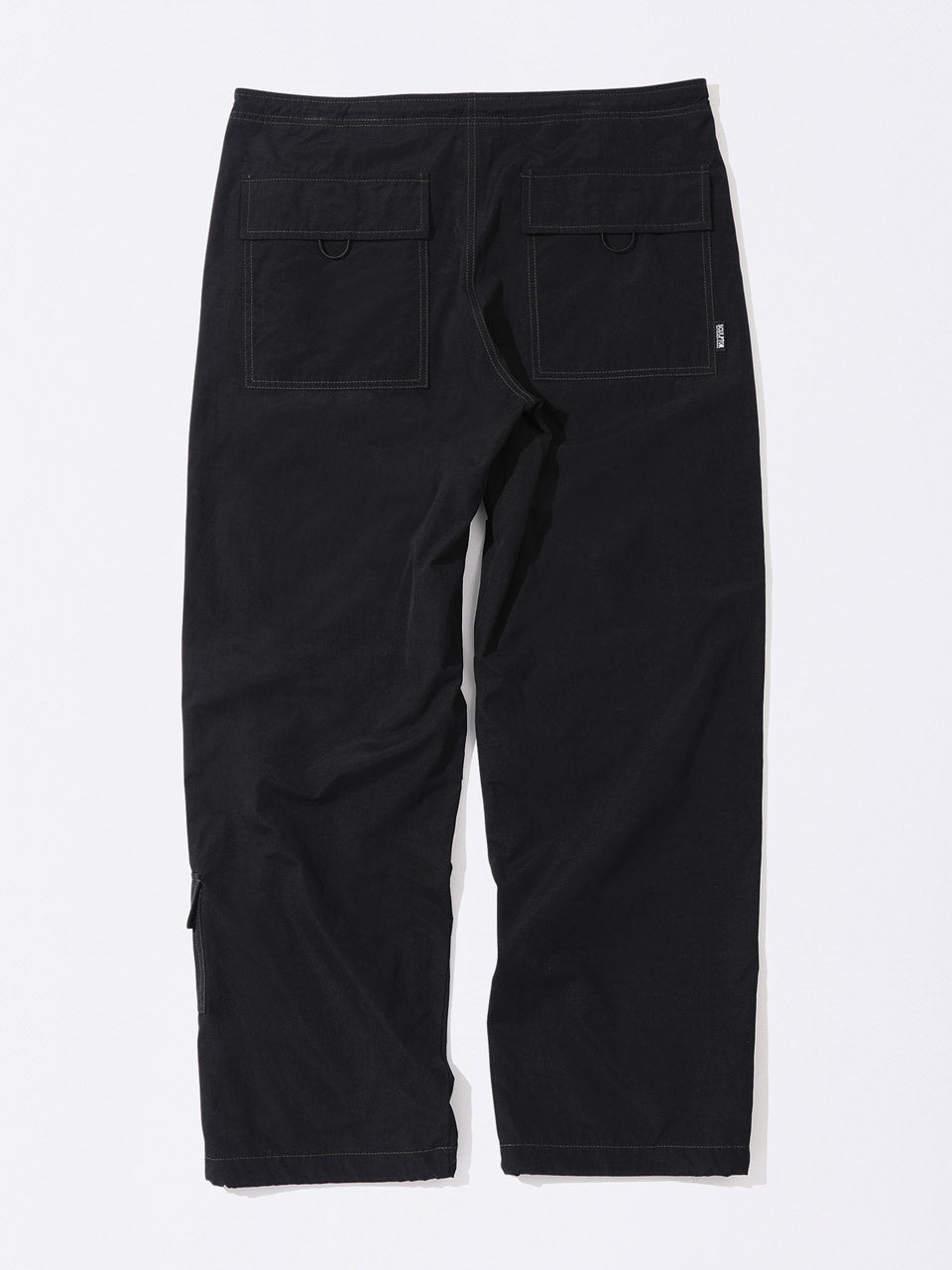 String Parachute Pants Washed Black
