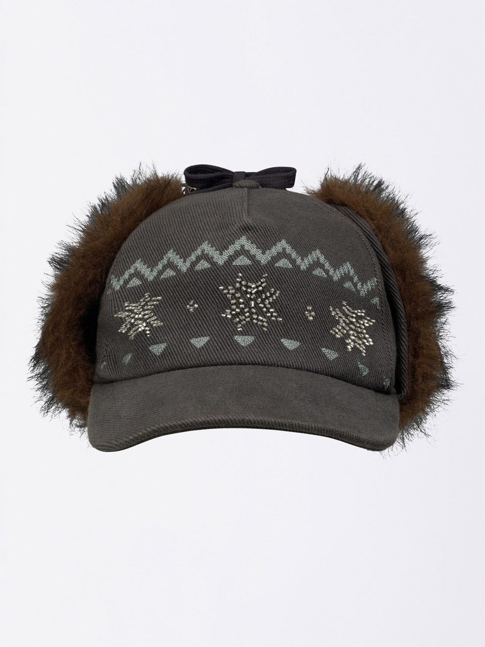 Nordic Twill Earflap Cap Washed Gray