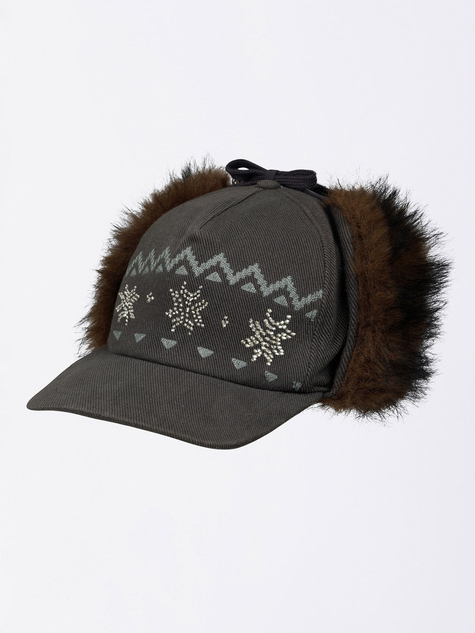 Nordic Twill Earflap Cap Washed Gray