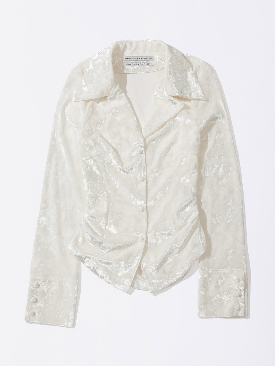 Velour Collar Shirt White