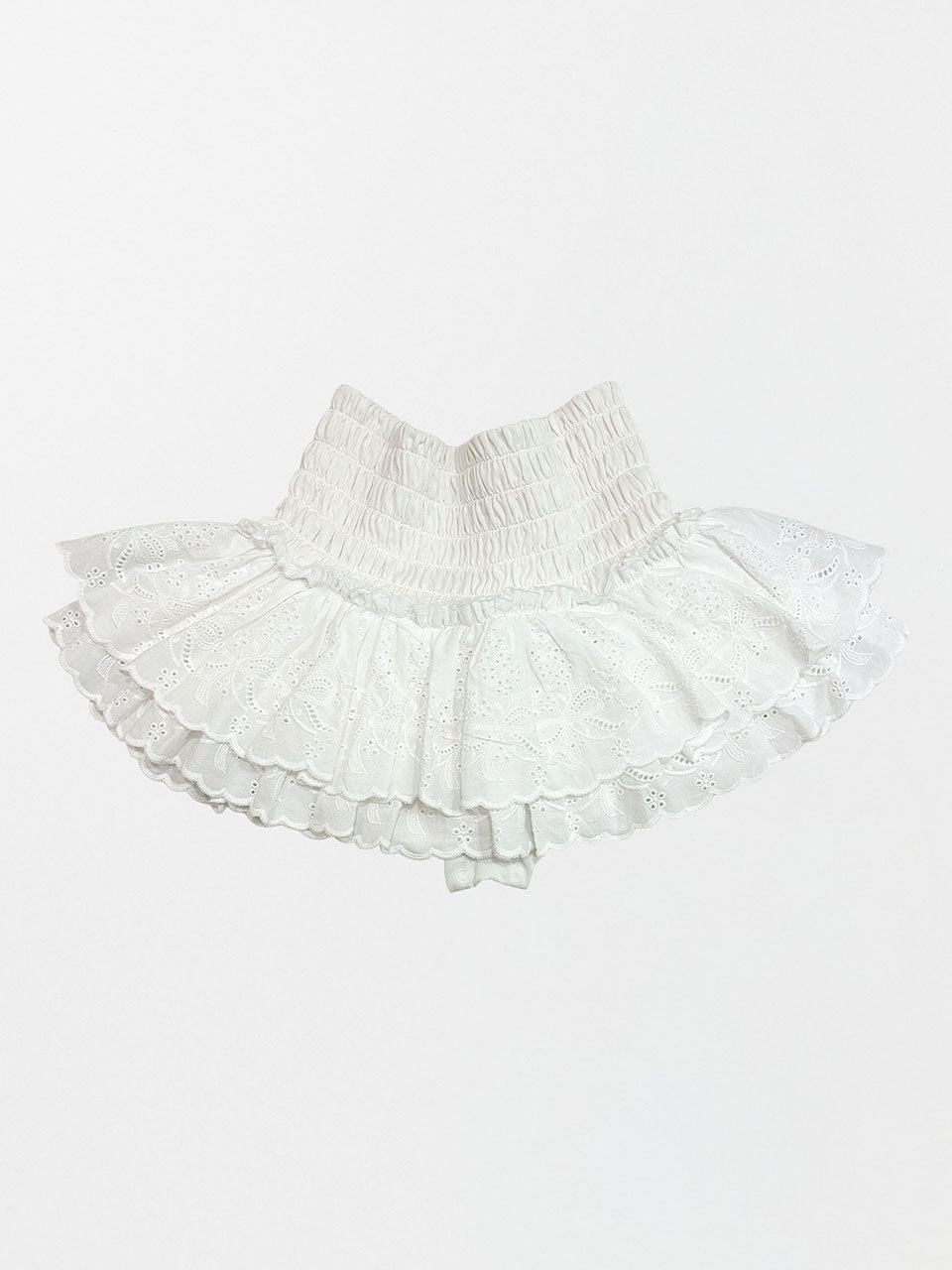 Eyelet Tutu Mini Skort White