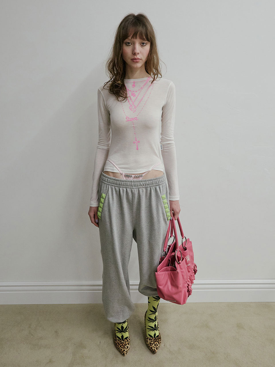 【4月上旬お届け予定】Faux Necklace Tee White