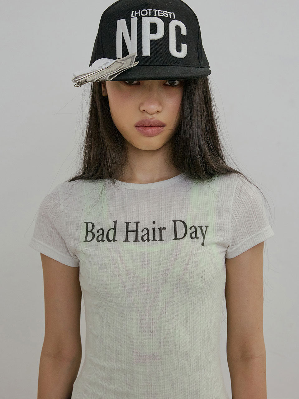 Bad Hair Day Baby Tee White