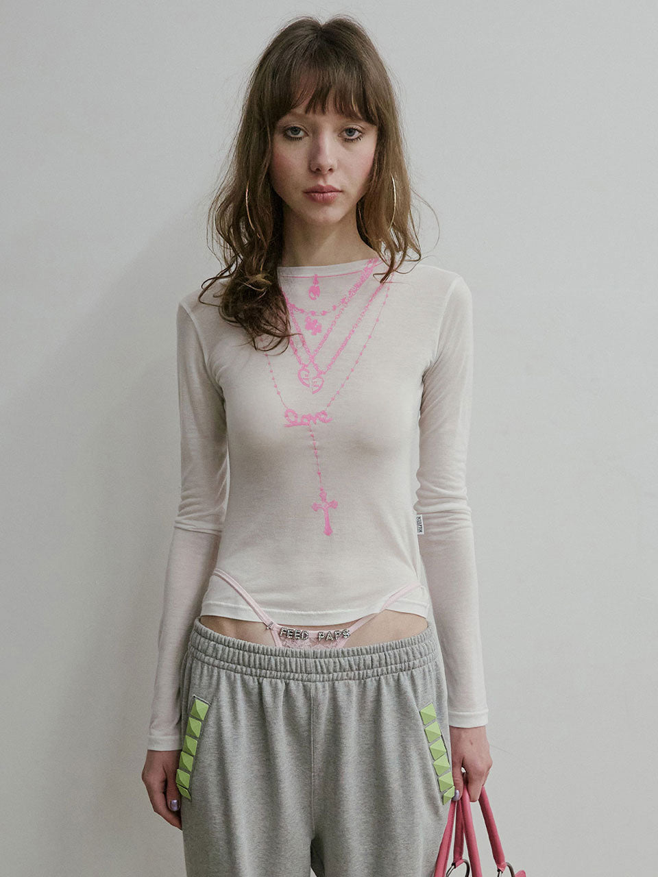 【4月上旬お届け予定】Faux Necklace Tee White