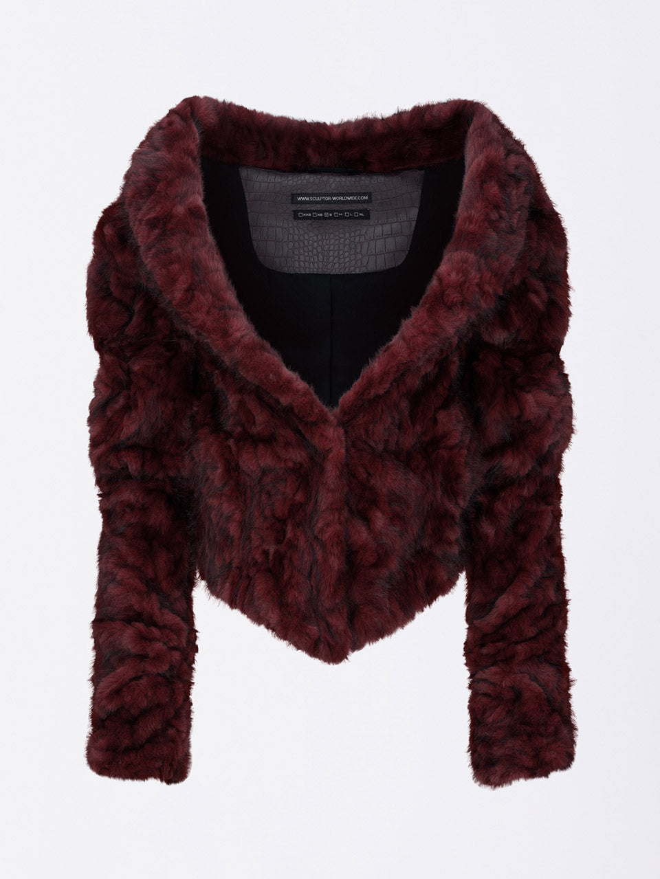 Faux Fur Corset Jacket Wine