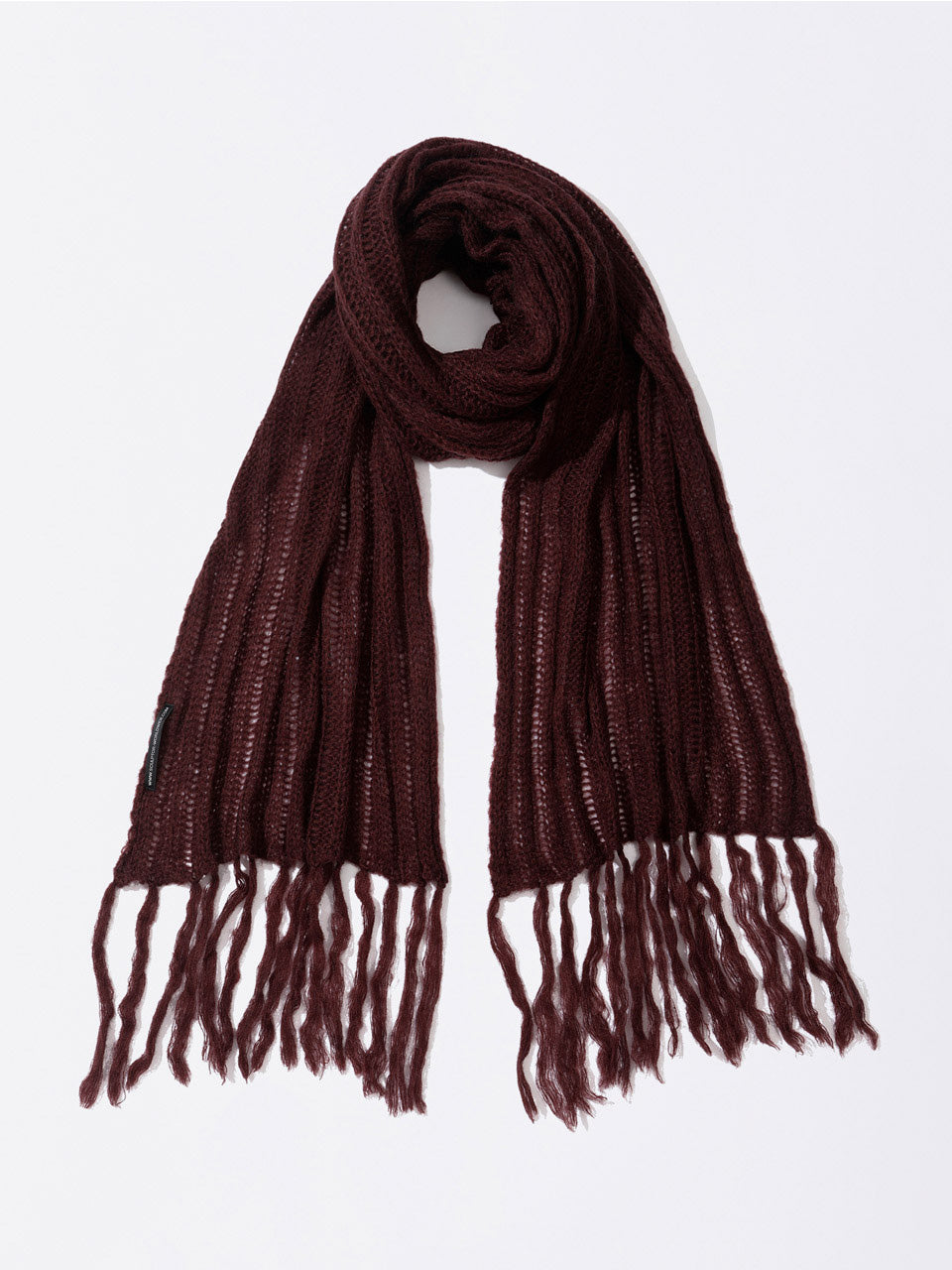 Fluffy Fringe Scarf Wine