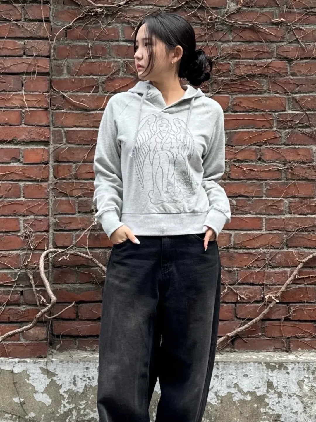 Sculptor X Ed Hardy] Angel Hoodie Melange Gray – SCULPTOR JAPAN