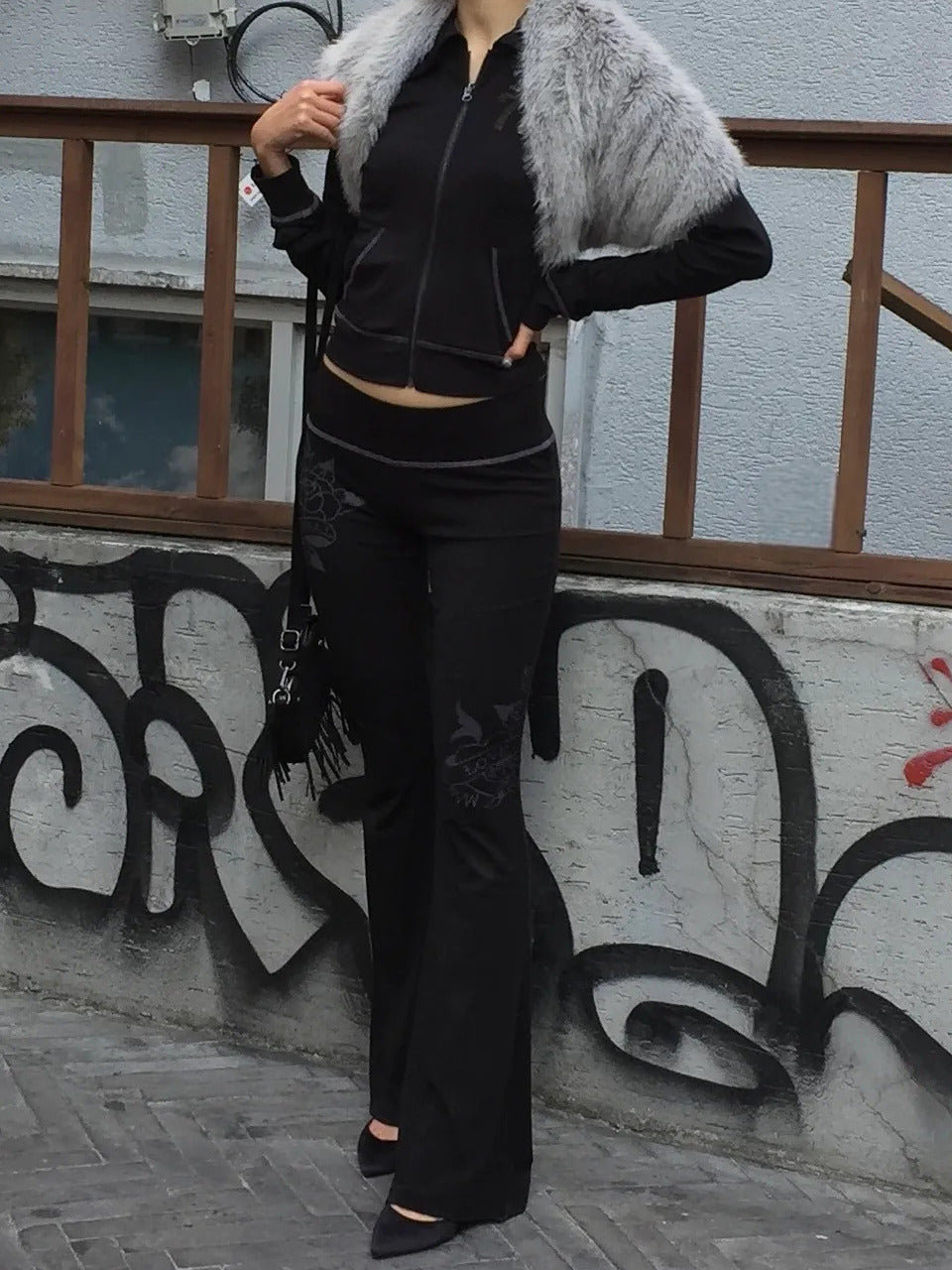 Sculptor X Ed Hardy] Flare Track Pants Black – SCULPTOR JAPAN